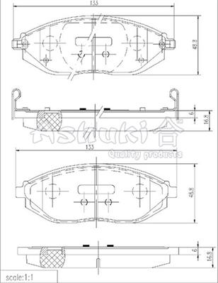 Ashuki J009-05 - Bremsbelagsatz, Scheibenbremse alexcarstop-ersatzteile.com