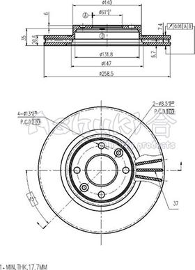 Ashuki N013-19 - Bremsscheibe alexcarstop-ersatzteile.com