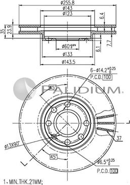 Ashuki P330-045 - Bremsscheibe alexcarstop-ersatzteile.com