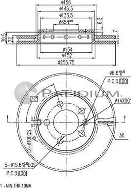 Ashuki P330-002 - Bremsscheibe alexcarstop-ersatzteile.com