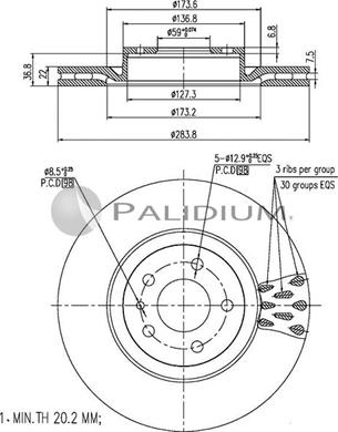 Ashuki P330-088 - Bremsscheibe alexcarstop-ersatzteile.com