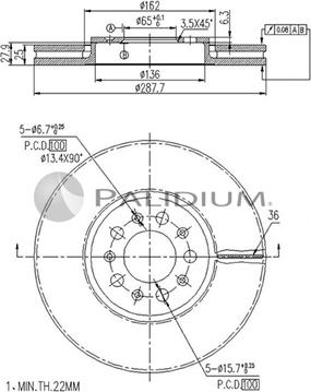 Ashuki P330-025 - Bremsscheibe alexcarstop-ersatzteile.com