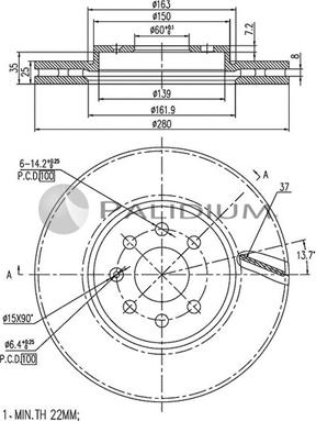 Ashuki P330-027 - Bremsscheibe alexcarstop-ersatzteile.com