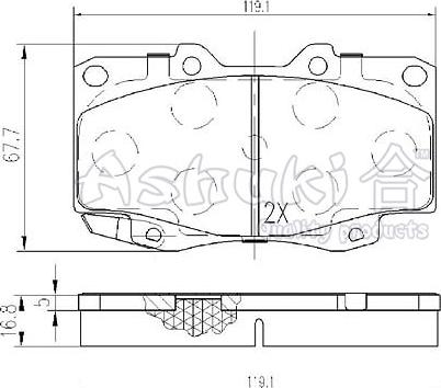 Ashuki T112-45 - Bremsbelagsatz, Scheibenbremse alexcarstop-ersatzteile.com