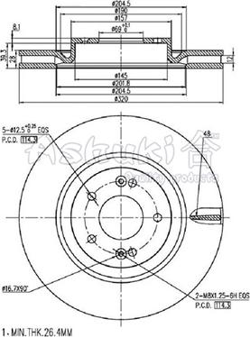 Ashuki Y089-54 - Bremsscheibe alexcarstop-ersatzteile.com