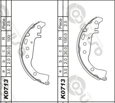 Asimco K0713 - Bremsbackensatz alexcarstop-ersatzteile.com