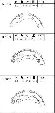 Asimco K7003 - Bremsbackensatz alexcarstop-ersatzteile.com