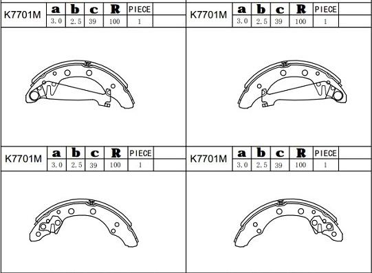 Asimco K7701M - Bremsbackensatz alexcarstop-ersatzteile.com