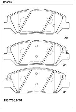 Asimco KD9095 - Bremsbelagsatz, Scheibenbremse alexcarstop-ersatzteile.com