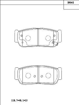 Asimco KD9042 - Bremsbelagsatz, Scheibenbremse alexcarstop-ersatzteile.com