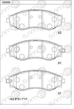 Asimco KD9055 - Bremsbelagsatz, Scheibenbremse alexcarstop-ersatzteile.com