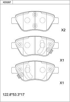 Asimco KD0267 - Bremsbelagsatz, Scheibenbremse alexcarstop-ersatzteile.com