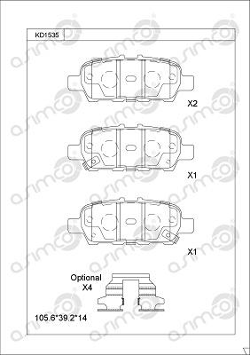 Asimco KD1535 - Bremsbelagsatz, Scheibenbremse alexcarstop-ersatzteile.com