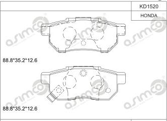 Asimco KD1520 - Bremsbelagsatz, Scheibenbremse alexcarstop-ersatzteile.com