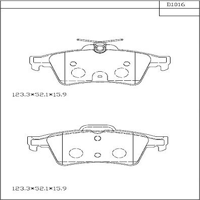 Asimco KD1016 - Bremsbelagsatz, Scheibenbremse alexcarstop-ersatzteile.com