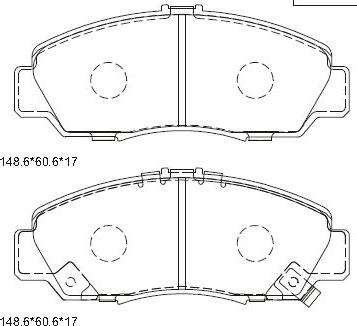 Asimco KD1719 - Bremsbelagsatz, Scheibenbremse alexcarstop-ersatzteile.com