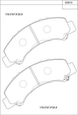 Asimco KD3513 - Bremsbelagsatz, Scheibenbremse alexcarstop-ersatzteile.com