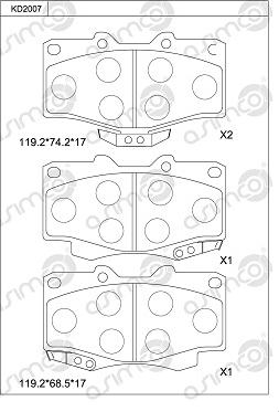 Asimco KD2007 - Bremsbelagsatz, Scheibenbremse alexcarstop-ersatzteile.com