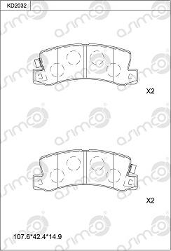 Asimco KD2032 - Bremsbelagsatz, Scheibenbremse alexcarstop-ersatzteile.com