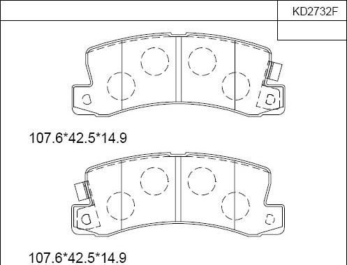 Asimco KD2732F - Bremsbelagsatz, Scheibenbremse alexcarstop-ersatzteile.com