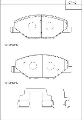 Asimco KD7440 - Bremsbelagsatz, Scheibenbremse alexcarstop-ersatzteile.com