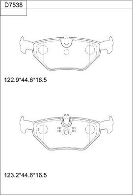 Asimco KD7538 - Bremsbelagsatz, Scheibenbremse alexcarstop-ersatzteile.com