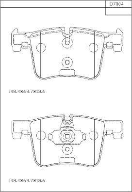 Asimco KD7004 - Bremsbelagsatz, Scheibenbremse alexcarstop-ersatzteile.com