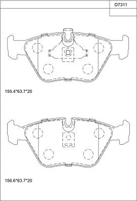 Asimco KD7311 - Bremsbelagsatz, Scheibenbremse alexcarstop-ersatzteile.com