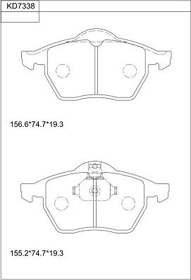 Asimco KD7338 - Bremsbelagsatz, Scheibenbremse alexcarstop-ersatzteile.com