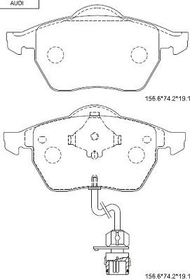 Asimco KD7705 - Bremsbelagsatz, Scheibenbremse alexcarstop-ersatzteile.com