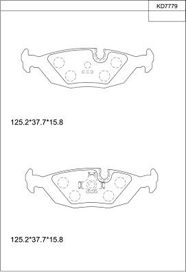 Asimco KD7779 - Bremsbelagsatz, Scheibenbremse alexcarstop-ersatzteile.com