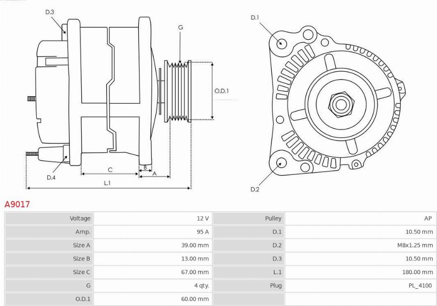 AS-PL A9017 - Generator alexcarstop-ersatzteile.com