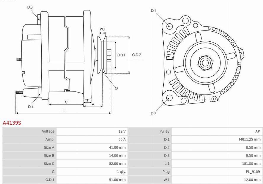 AS-PL A4139S - Generator alexcarstop-ersatzteile.com