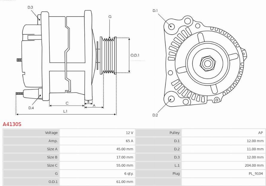 AS-PL A4130S - Generator alexcarstop-ersatzteile.com