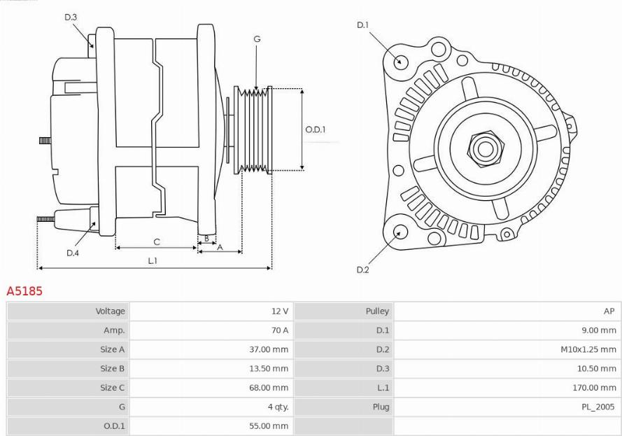 AS-PL A5185 - Generator alexcarstop-ersatzteile.com