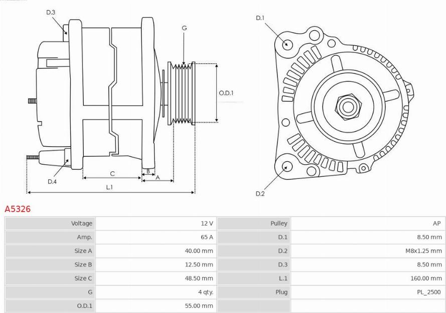 AS-PL A5326 - Generator alexcarstop-ersatzteile.com