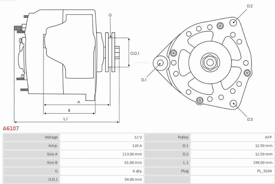 AS-PL A6107 - Generator alexcarstop-ersatzteile.com