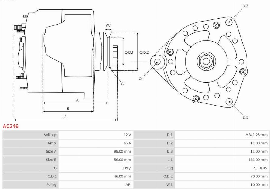 AS-PL A0246 - Generator alexcarstop-ersatzteile.com