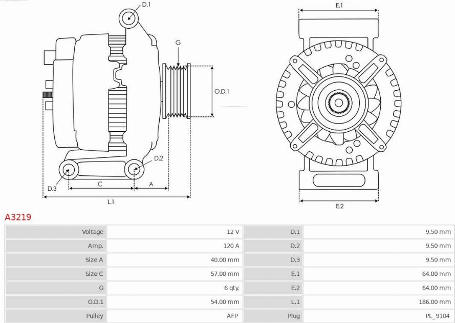 AS-PL A3219 - Generator alexcarstop-ersatzteile.com