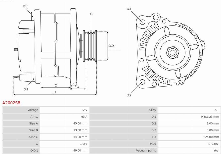 AS-PL A2002SR - Generator alexcarstop-ersatzteile.com