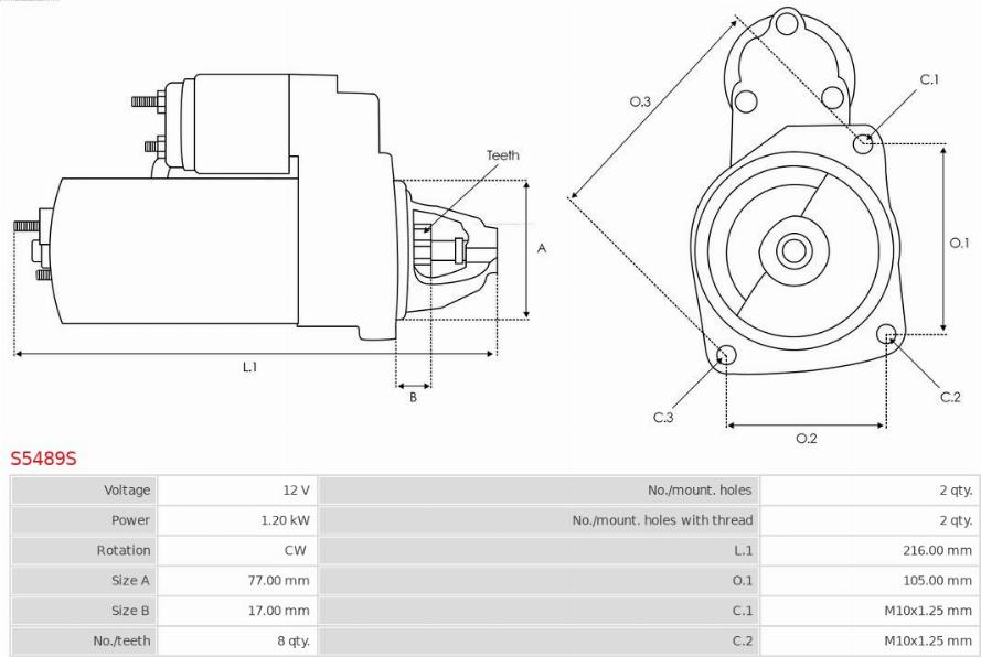 AS-PL S5489S - Starter alexcarstop-ersatzteile.com