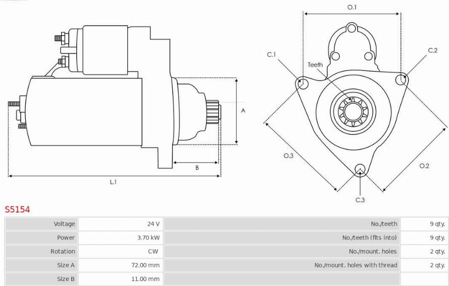 AS-PL S5154 - Starter alexcarstop-ersatzteile.com