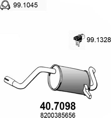 ASSO 40.7098 - Endschalldämpfer alexcarstop-ersatzteile.com