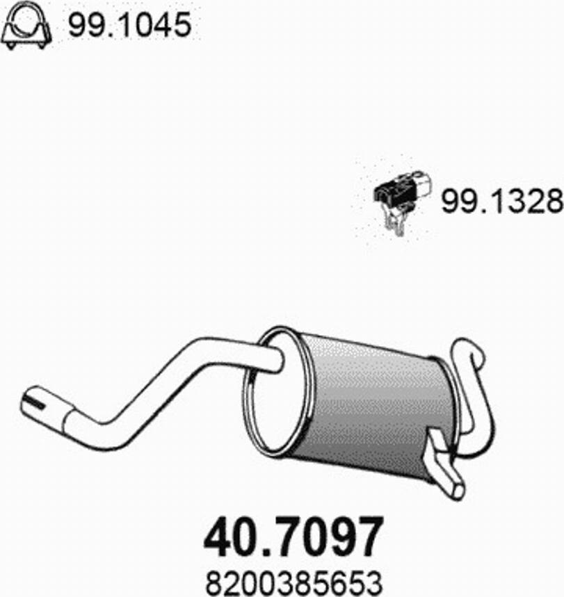 ASSO 40-7097 - Endschalldämpfer alexcarstop-ersatzteile.com