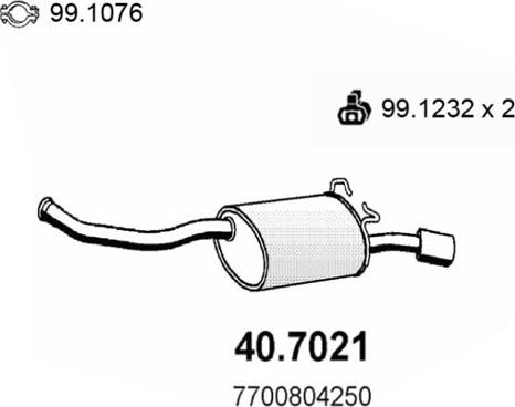 ASSO 40.7021 - Endschalldämpfer alexcarstop-ersatzteile.com