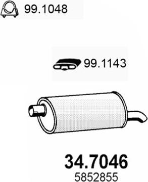 ASSO 34.7046 - Endschalldämpfer alexcarstop-ersatzteile.com