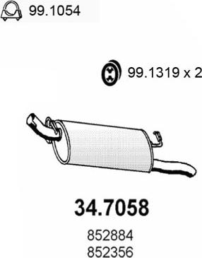 ASSO 34.7058 - Endschalldämpfer alexcarstop-ersatzteile.com