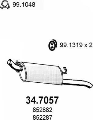 ASSO 34.7057 - Endschalldämpfer alexcarstop-ersatzteile.com