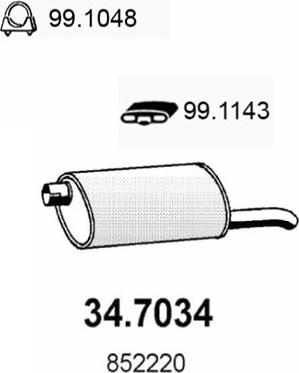 ASSO 34.7034 - Endschalldämpfer alexcarstop-ersatzteile.com