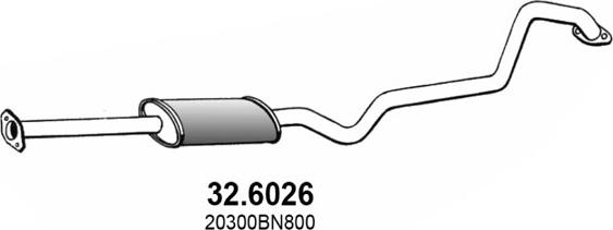 ASSO 32.6026 - Mittelschalldämpfer alexcarstop-ersatzteile.com